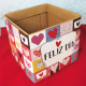 Cubo Corrugado Funda San Valentín + Colilla Felíz Día TS22 16.5x16.5x15 cm (D00 - F) 