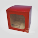 Caja jarra 10x10x10 cms impresa roja con ventana